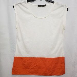 The Limited orange & white sleeveless top, Medium